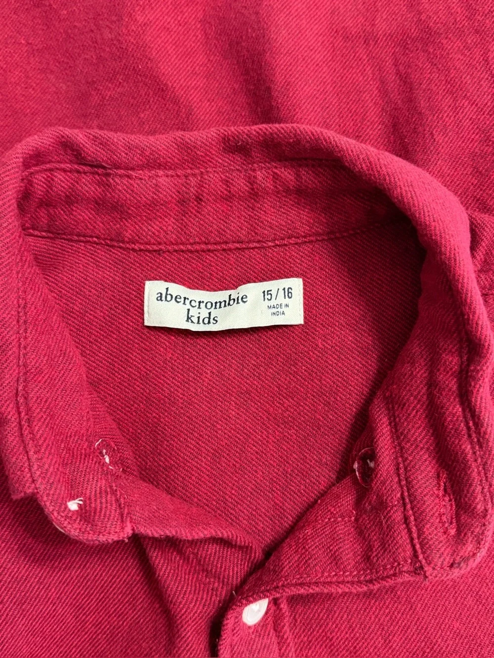 Abercrombie Boys Youth Long Sleeve Oxford Button Up Heather Red Size 15/16 Youth